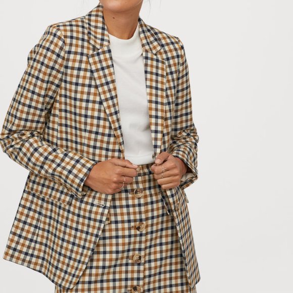h&m checked blazer
